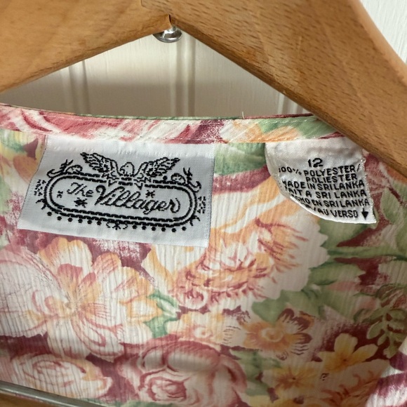 Vintage Floral Button Down Shirt size 12 - Picture 3 of 5